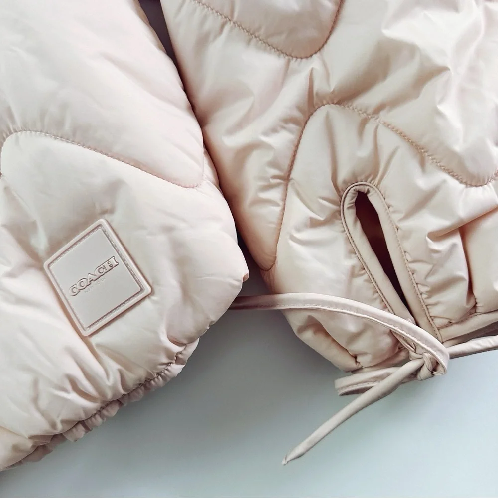 Coach Quilted Blouson Jacket In Recycled Nylon Pink
